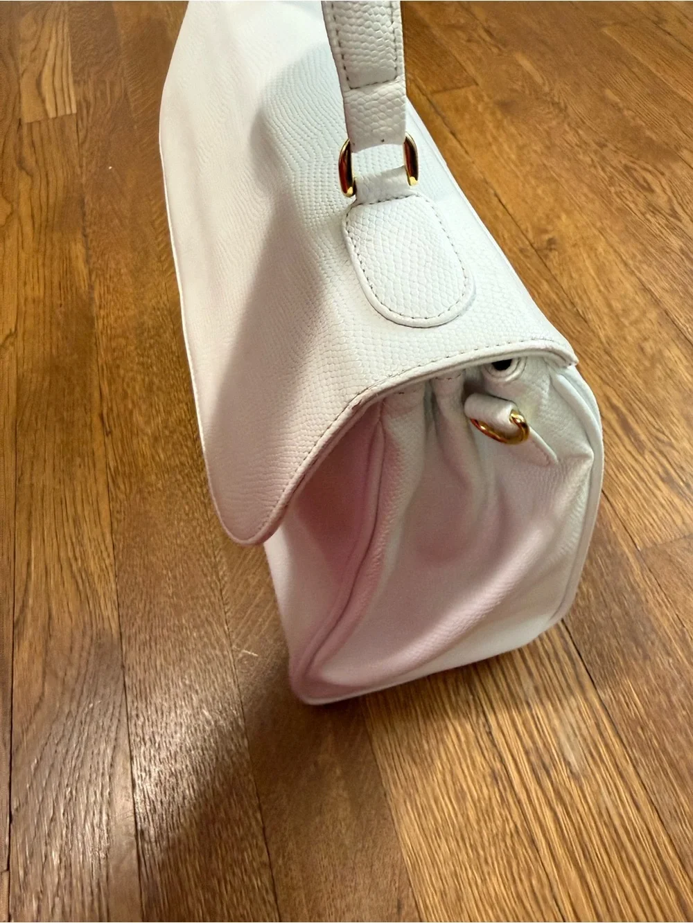 Preston & York White Textured Top-Handle Shoulder Bag